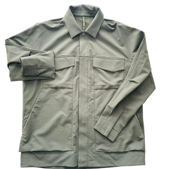 Lululemon Cargo Pocket Shirt Jacket Olive Green Size Medium Button Front Casual - Picture 2 of 6